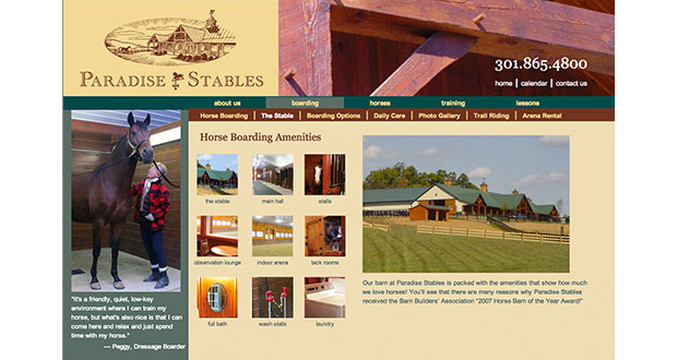 Paradise Stables Website